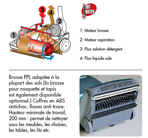 LAVORWASH - Autolaveuse eau chaude 90Â° 1015 m2/h 290mm CRYSTAL CLEAN Lavor - large