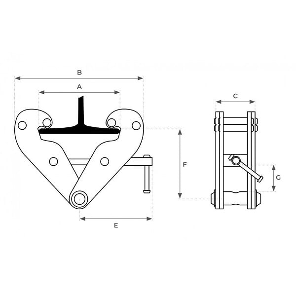 STOCKMAN - Griffe d'accrochage palan mise en place rapide 5T BC50 Stockman - large