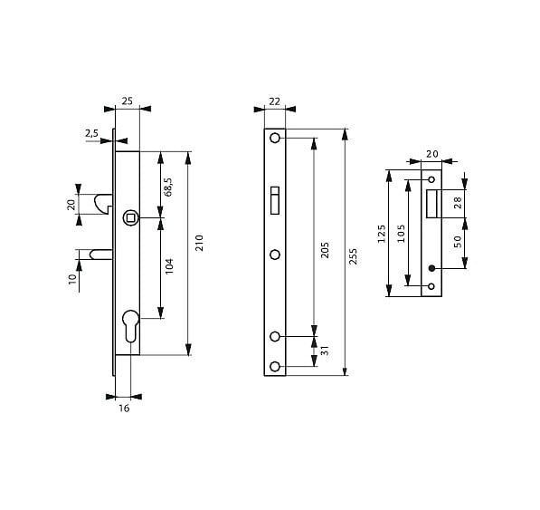 LEMAN - Jeu de 2 fers profilés NÂ°304 pour porte-outils Ht.90 mm Leman - large