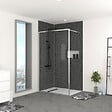 AURLANE - Paroi de Douche 120x200 cm - Cadre et Bras Aluminium Chrome - CHROMED CONTOURING - vignette