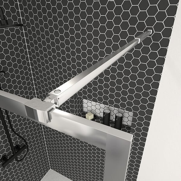 AURLANE - Paroi de Douche 120x200 cm - Cadre et Bras Aluminium Chrome - CHROMED CONTOURING - large