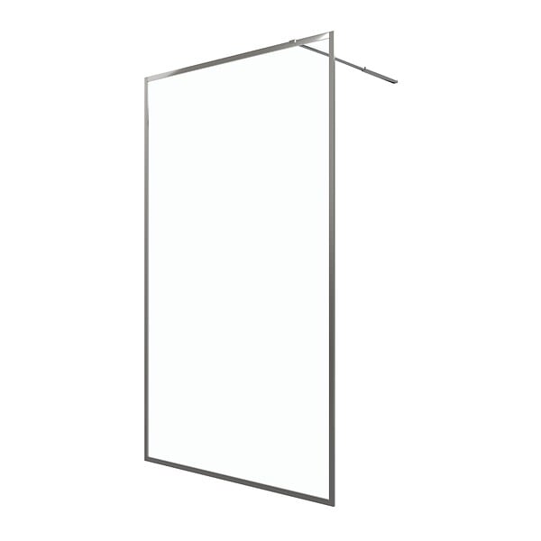 AURLANE - Paroi de Douche 120x200 cm - Cadre et Bras Aluminium Chrome - CHROMED CONTOURING - large
