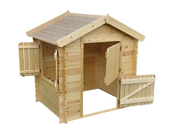 TIMBELA - Timbela M516-1 Maison en bois pour enfants SANS PLANCHER - 112x146xH143 cm / 1.1m2 - large