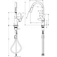 HANSGROHE - Mitigeur Évier Focus 240 Hansgrohe - Avec Douchette Extractible - 2 Jets - Chromé - vignette