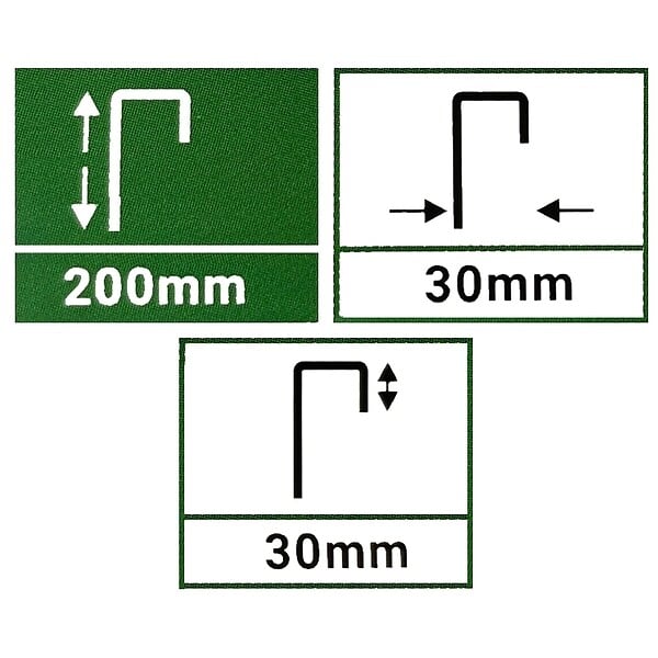 GT GARDEN - Lot de 50 piquets de fixation pour jardin en acier galvanisé - Longueur 200 mm - large