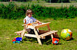 TIMBELA - TIMBELA M010-1 Table Enfant pour Le Jardin avec bac à sable - 90x90xH50 cm - vignette
