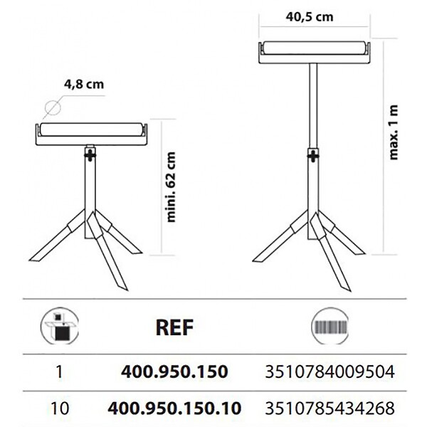LEMAN - Servante datelier à rouleau Leman SER00400 - large