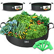 VOUNOT - Lot de 3 sacs de plantation non tisse 200L avec poignee Noir - vignette