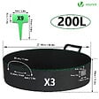 VOUNOT - Lot de 3 sacs de plantation non tisse 200L avec poignee Noir - vignette
