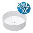 SWISS AQUA TECHNOLOGIES - Swiss Aqua Technologies lot de 6 vasques à poser Infinitio 36 x 36 x 12 cm sans trop-plein, blanc brillant (SATINF3636-GVP06) - vignette