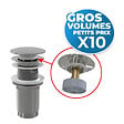 ALCA - Alca lot de 10 bondes Clic-clac raccord 5/4", pour lavabo avec trop-plein, laiton chromé (A392C-GVP10) - vignette