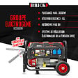 BRICK - Groupe électrogène max 3000W avec roues - 2 prises - AVR - Essence - vignette