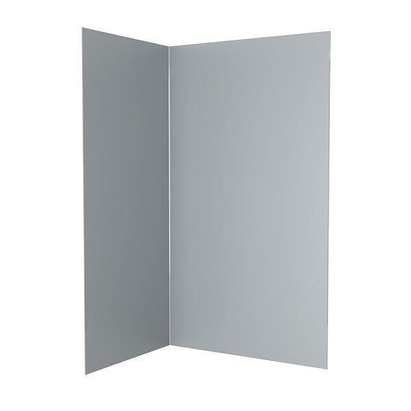 AURLANE - Pack 2 Panneaux Muraux en Aluminium Silver 120+90x210 cm + Profilés Chrome - large