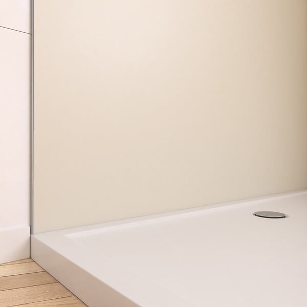 AURLANE - Lot de 2 Panneaux Muraux Aluminium Ivoire 90+120x210 cm avec Profilés Chrome - WALL'IT - large