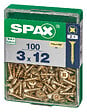 SPAXFRANCE - Vis à bois 3x12 A2L - Tête fraisée PZ - 100 pièces - Diam.3xH.12mm - vignette
