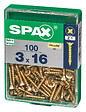 SPAXFRANCE - Vis universelle - Tête fraisée PZ - Yellox - 100 pièces - Diam.3xH.16mm - vignette