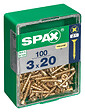 SPAXFRANCE - Vis à bois en acier Yellox - 100 pièces - Diam.3xH.20mm - vignette