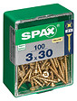 SPAXFRANCE - Vis à bois en acier Yellox - Jaune - 100 pièces - Diam.3xH.30mm - vignette