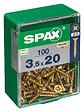 SPAXFRANCE - Vis universelle à bois Yellox - Tête fraisée - 100 pièces - Diam.3,5xH.20mm - vignette
