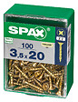 SPAXFRANCE - Vis universelle à bois Yellox - Tête fraisée - 100 pièces - Diam.3,5xH.20mm - vignette