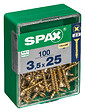 SPAXFRANCE - Vis universelle zingué jaune - 100 pièces - Diam.3,5xH.25mm - vignette