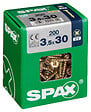 SPAXFRANCE - Vis à bois en acier - Tête fraisée PZ - Yellox - 200 pièces - Diam.3,5xH.30mm - vignette