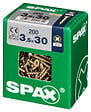 SPAXFRANCE - Vis à bois en acier - Tête fraisée PZ - Yellox - 200 pièces - Diam.3,5xH.30mm - vignette