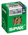 SPAXFRANCE - Vis à bois SPAX - Tête fraisée PZ - Yellox - 75 pièces - Diam.3,5xH.50mm - vignette