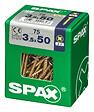 SPAXFRANCE - Vis à bois SPAX - Tête fraisée PZ - Yellox - 75 pièces - Diam.3,5xH.50mm - vignette