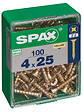 SPAXFRANCE - Vis à bois universelles Yellox - Tête fraisée PZ - 100 pièces - Diam.4xH.25mm - vignette