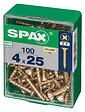 SPAXFRANCE - Vis à bois universelles Yellox - Tête fraisée PZ - 100 pièces - Diam.4xH.25mm - vignette