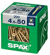 SPAXFRANCE - Vis à bois universelles - Jaune - 200 pièces - Diam.4,5xH.50mm - vignette