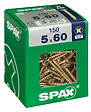 SPAXFRANCE - Vis à bois - Tête fraisée PZ - Yellox - 150 pièces - Diam.5xH.60mm - vignette