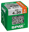 SPAXFRANCE - Vis à bois universelle Wirox - Tête fraisée TX - 500 pièces - Diam.4xH.30mm - vignette
