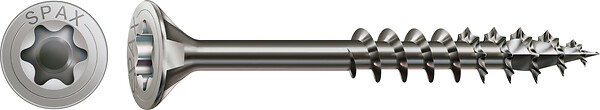 SPAXFRANCE - Vis à bois en inox A2 - Tête fraisée - 125 pièces - Diam.5xH.60mm - large