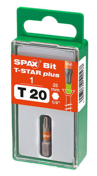 SPAXFRANCE - Embout de vissage TX T-STAR plus T20 - 25mm - large