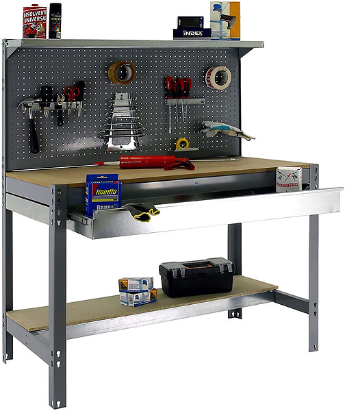 SIMON RACK - SimonRack - Kit Etabli 1440x1200x600mm Charge 600Kg -  SIMONWORK BT3 BOX 1200 GRIS/BOIS SIMONRACK - large