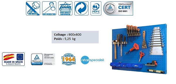 SIMON RACK - Panneau mural bleu pour atelier SIMONRACK - large