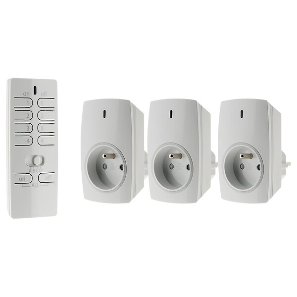 OTIO - Lot de 3 prises sans fil + télécommande 16 canaux - Otio - large