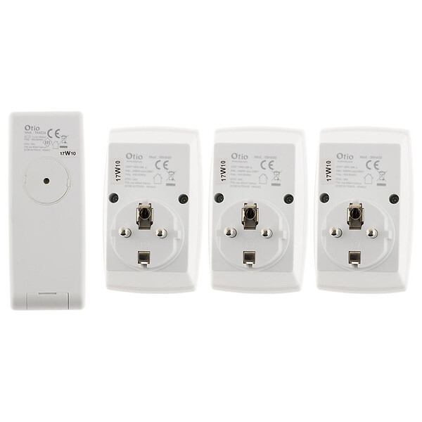 OTIO - Lot de 3 prises sans fil + télécommande 16 canaux - Otio - large
