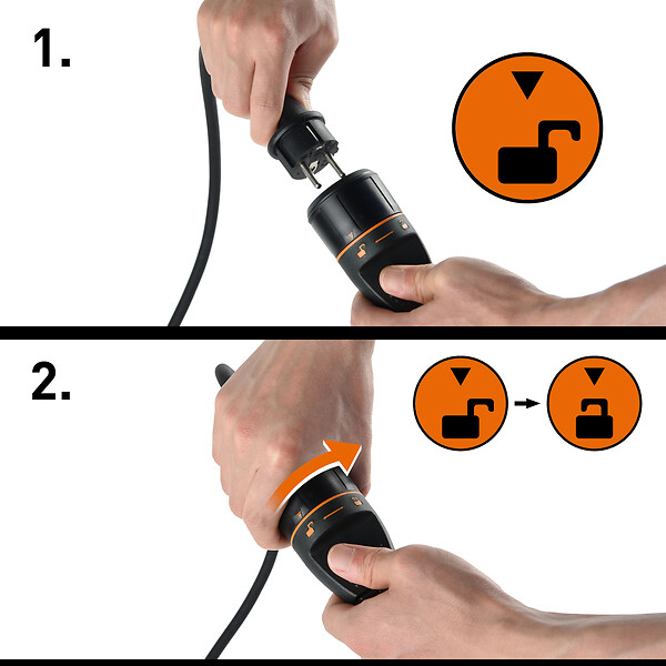 ELECTRALINE - Prolongateur Electrolock - Jardin - 40m - Orange et noir - large