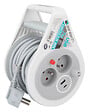 ZENITECH - Mini enrouleur 2 prises 2P+T + 2 USB - 7m - Gris - Zenitech - vignette