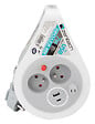 ZENITECH - Mini enrouleur 2 prises 2P+T + 2 USB - 7m - Gris - Zenitech - vignette
