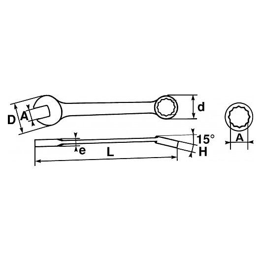 SAM OUTILLAGE - Clés mixtes en mm - 11 mm - large