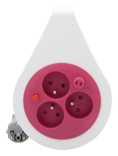 ZENITECH - Mini enrouleur design 3 prises 2P+T - 7m Rose - Zenitech - large