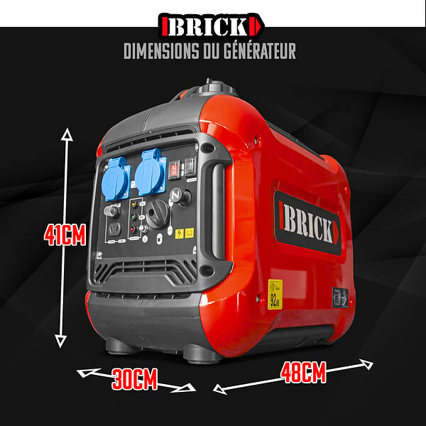 BRICK - Groupe électrogène inverter silencieux max 1880W - 2 prises - large