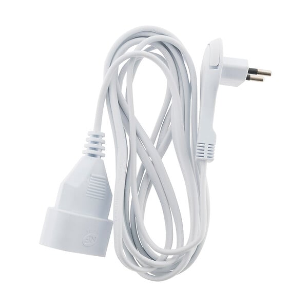 ZENITECH - Prolongateur sans terre avec fiche extraplate 2x0,75mm² - Blanc 3m - Zenitech - large