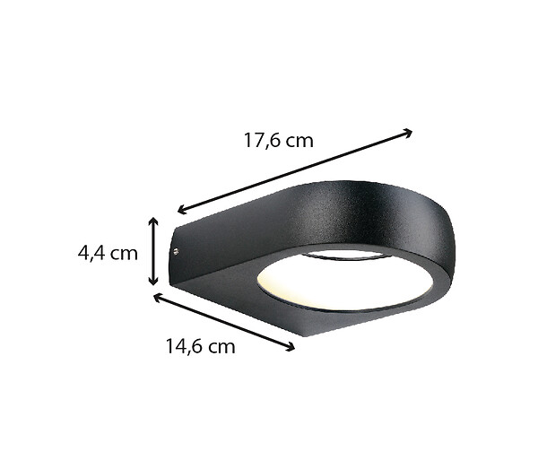 VOLTMAN - Applique extérieure filaire IP54 (470lm 3000K) - Noire - Voltman - large