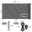 VOUNOT - Brise vue occultant en HDPE 150g/m² 1.8x10m avec attaches de fixation gris - vignette