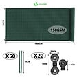 VOUNOT - Brise vue occultant en HDPE 150g/m² 1.5x10m avec attaches de fixation vert - vignette